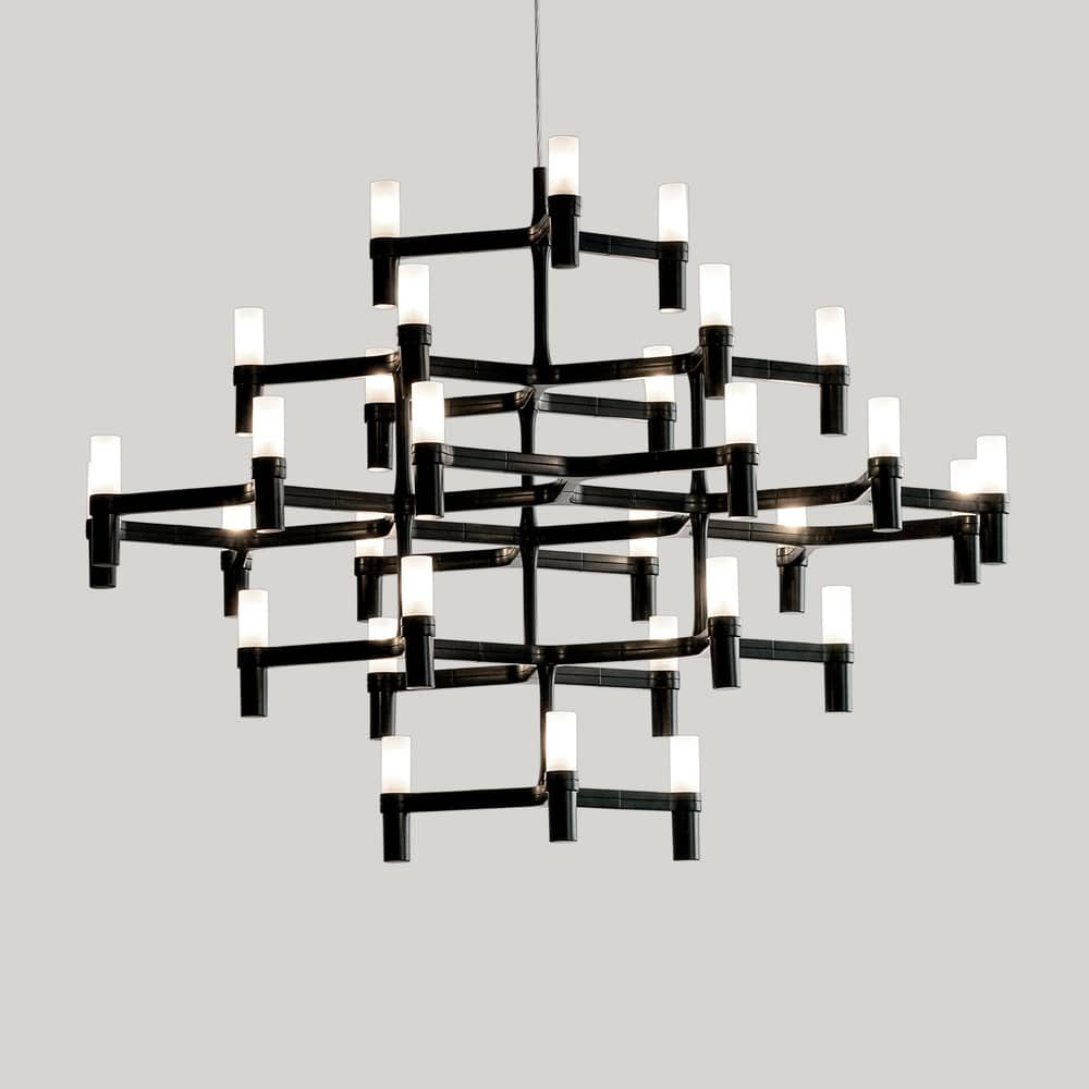 Suspension Crown Major métal noir / Ø 113 cm - Nemo - Noir - Aluminium, Verre sablé