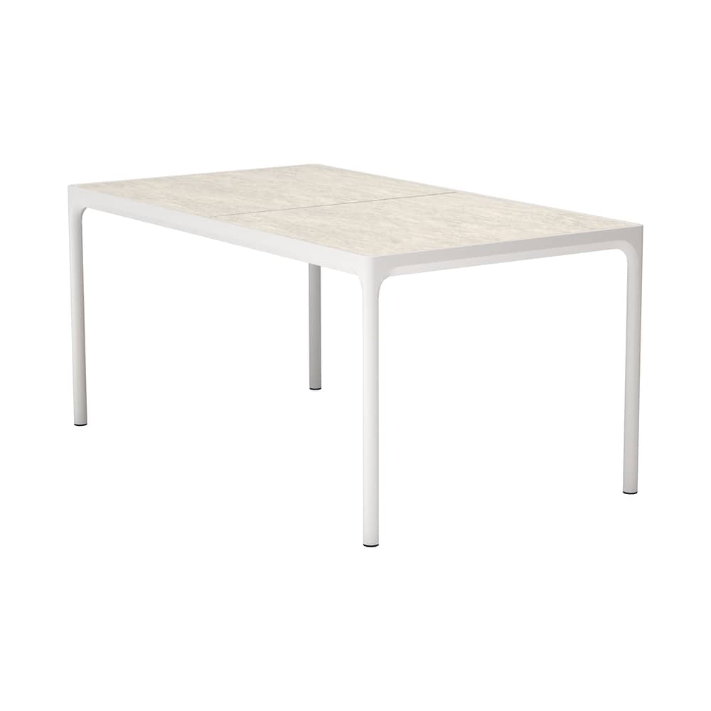 Table rectangulaire Four Ceramic céramique blanc / 160 x 90 cm - Houe - Beige coquillage - Aluminium thermolaqué, Céramique