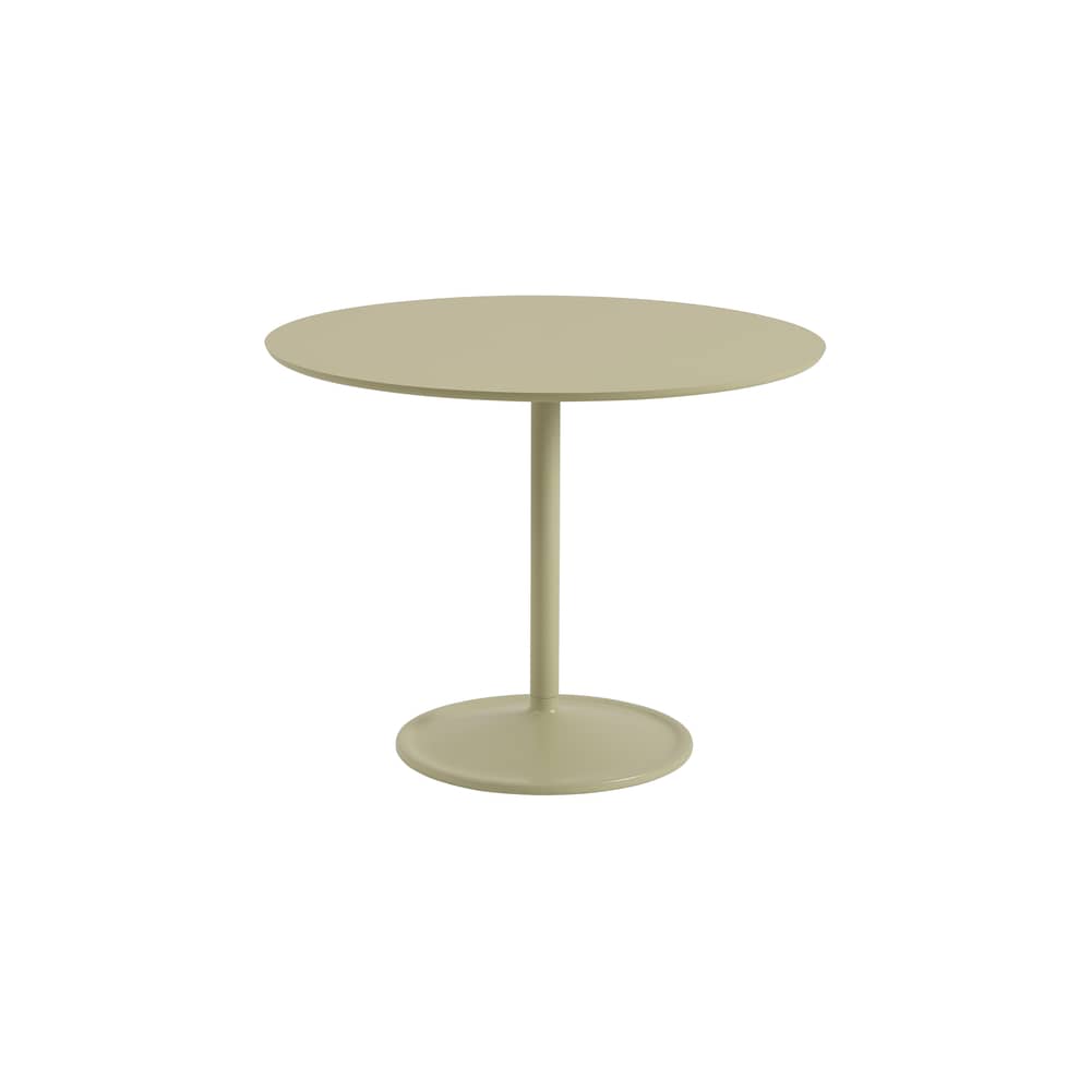 Tavolo rotondo Soft legno beige / Ø 95 x H 73 cm - Muuto - Beige-verde (Stratificato) / Beige-verde Piede - Alluminio pressofuso, MDF, Stratificato