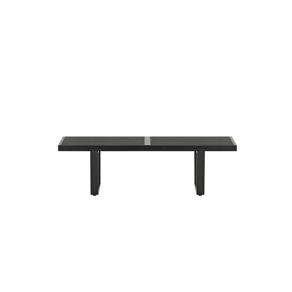 Nelson Bench Bench wood black / L 122 cm - By George Nelson, 1946 - Vitra - Black - Lacquered solid ash
