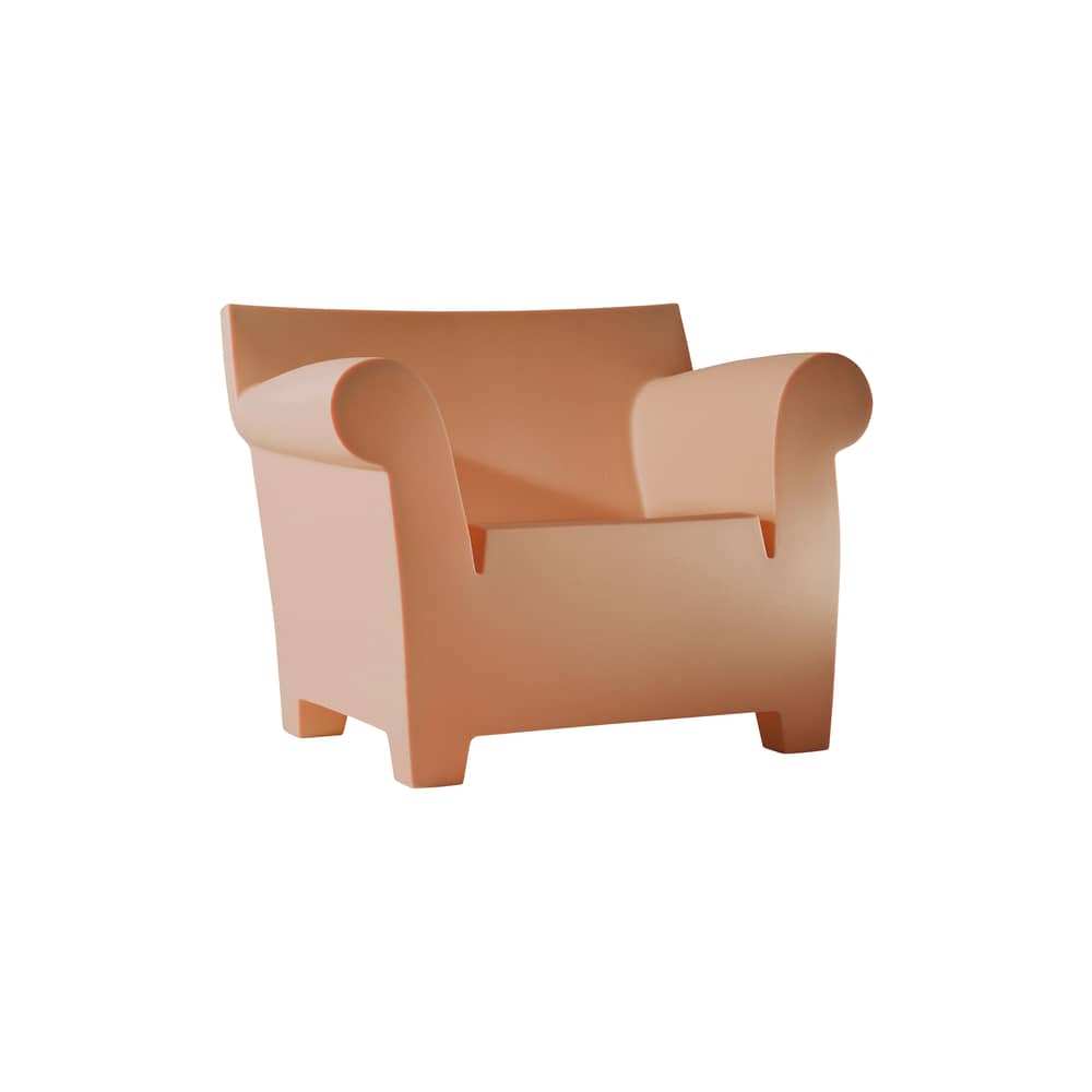 Fauteuil Bubble Club plastique orange / Philippe Starck, 2000 - Kartell - Terre de Sienne - Polyéthylène