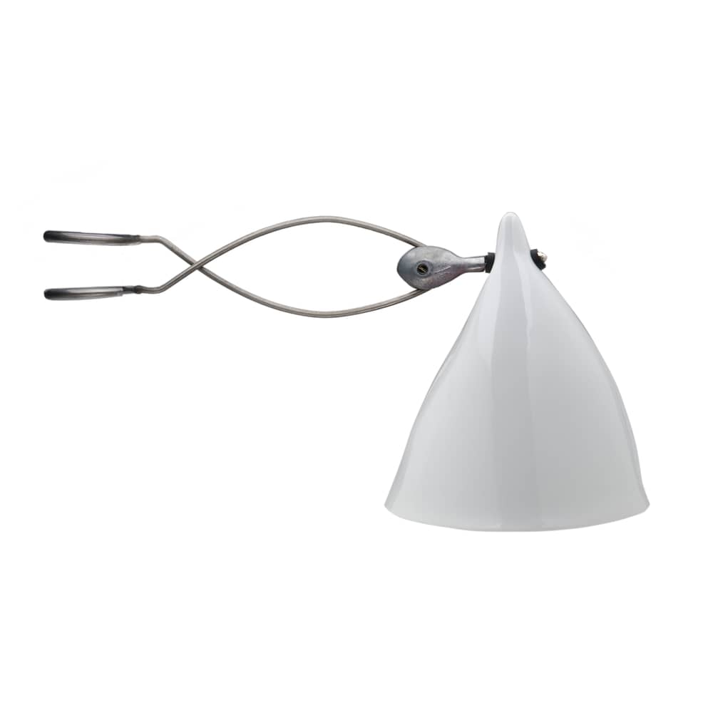 Lampe à pince Cornette céramique blanc en porcelaine - Tsé-Tsé - Porcelaine blanche émaillée - Porcelaine