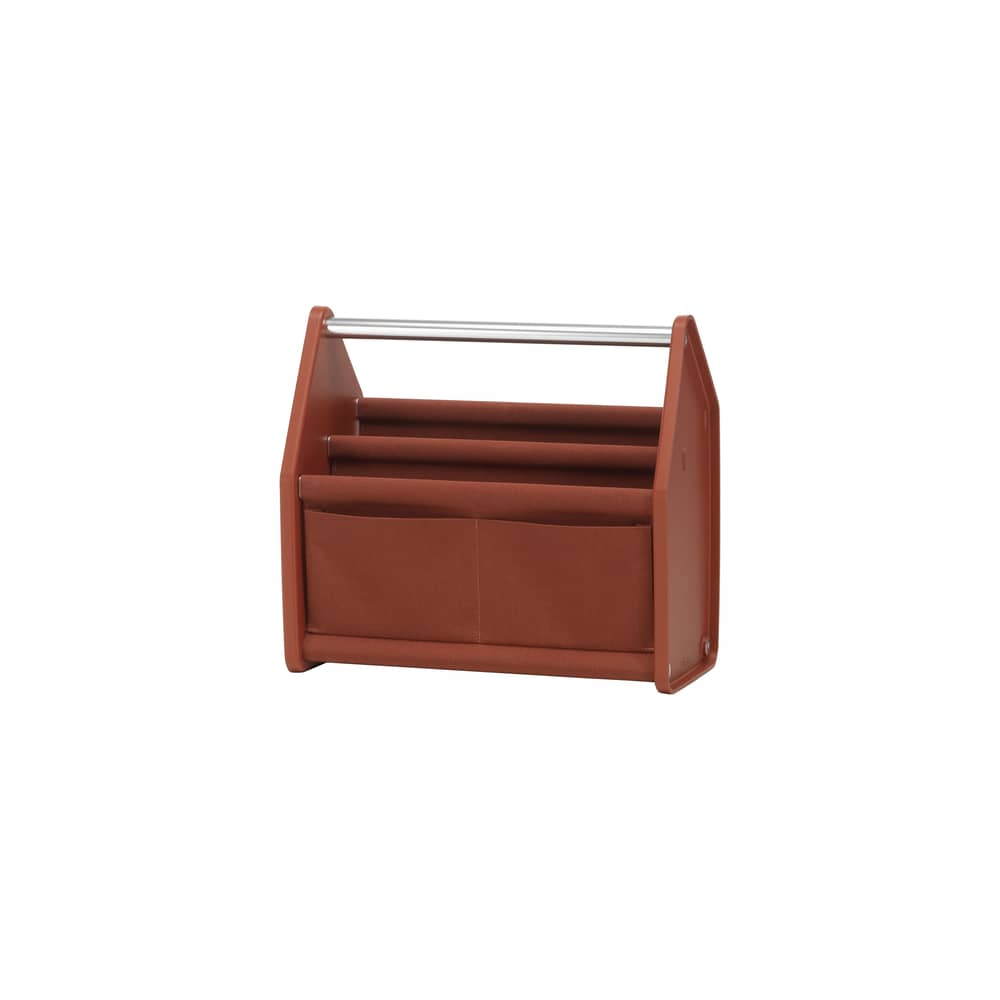Panier Locker Box SMALL tissu rouge / Organiseur de bureau - L 36,5 cm / Konstantin Grcic, 2021 - Vitra - Rouge brique - Aluminium, Polyester recyclé, Tissu polyester