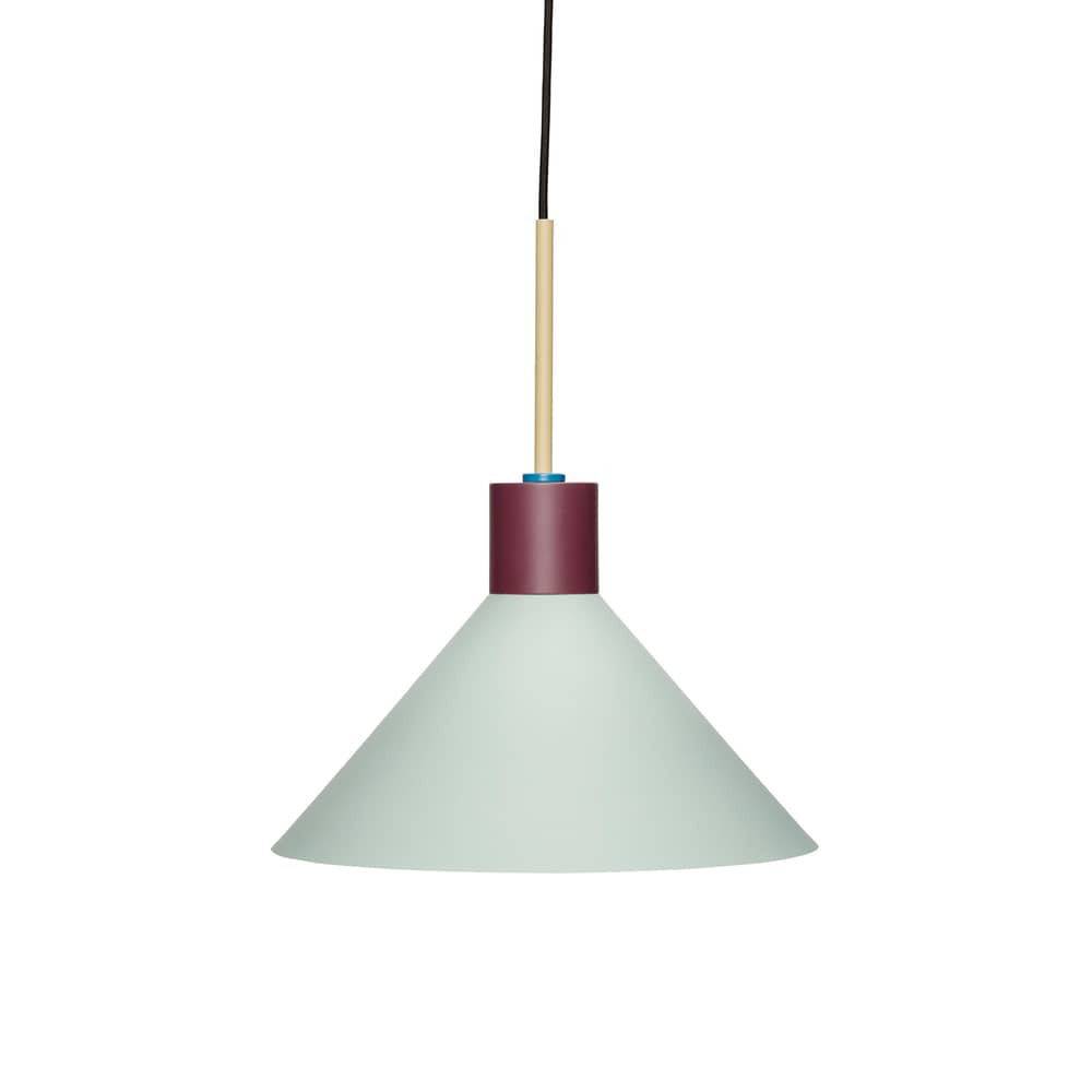 Pendelleuchte Crayon metall blau / Ø 35 cm - HÜBSCH - Blassblau / Bordeaux - lackiertes Eisen