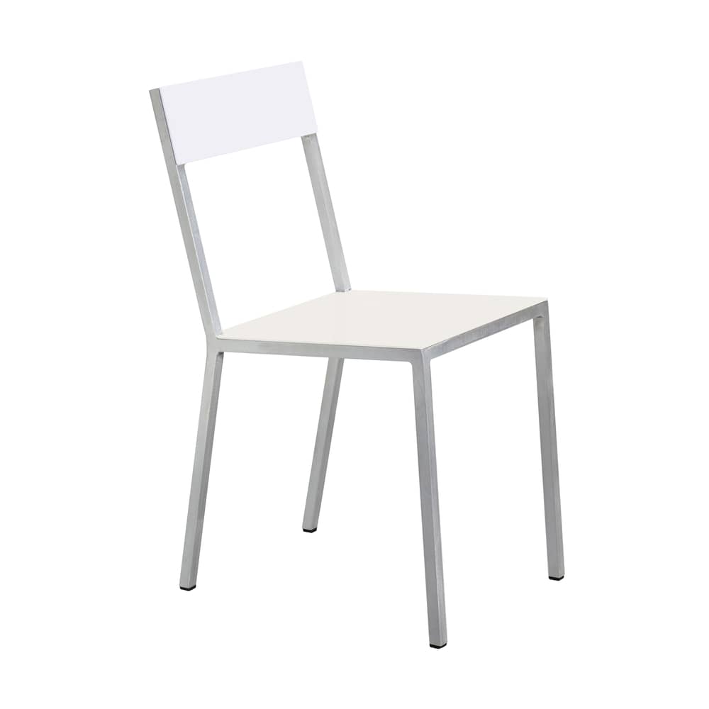 Stuhl Alu Chair metall weiß beige / Aluminium - valerie objects - Sitzfläche elfenbeinfarben / Rückenlehne weiß - Aluminium
