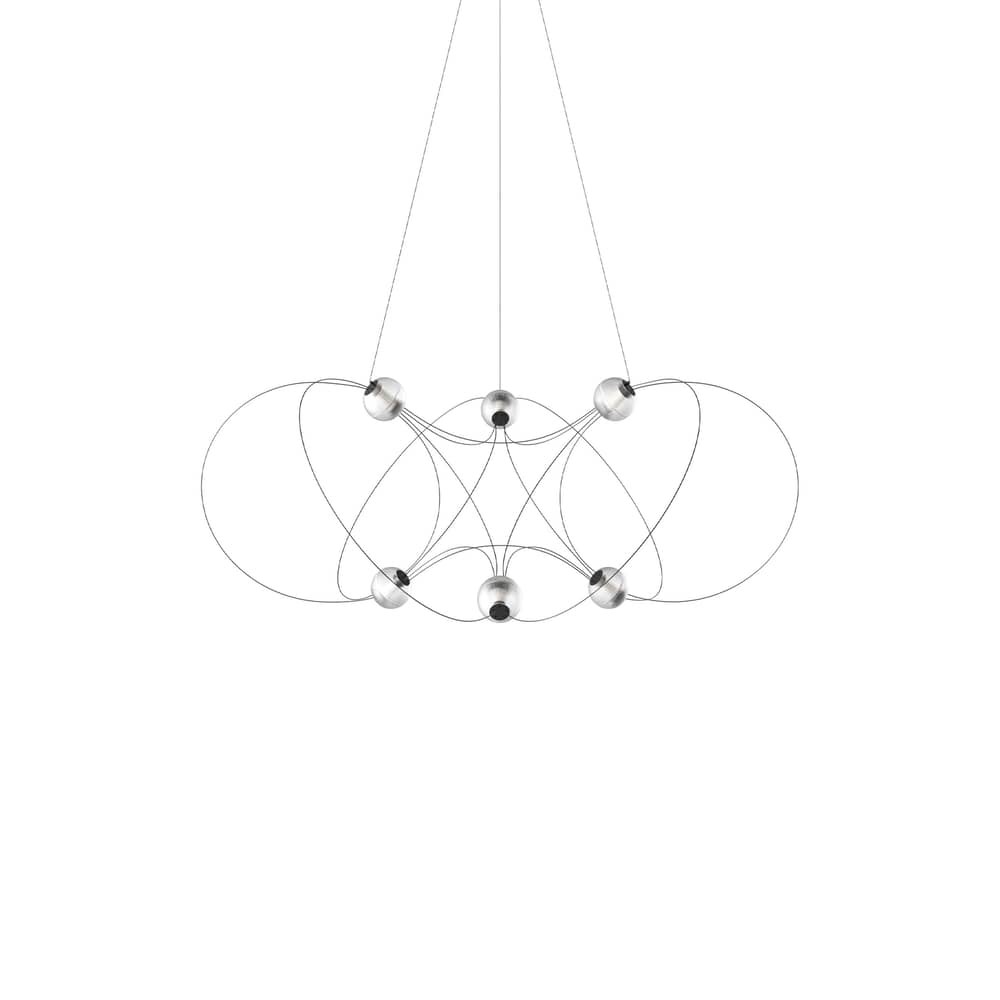 Suspension Munari 6 / LED - Ø 120 x H 45 cm / Version pré-assemblée - DCW éditions - Noir - Acier, Acrylique