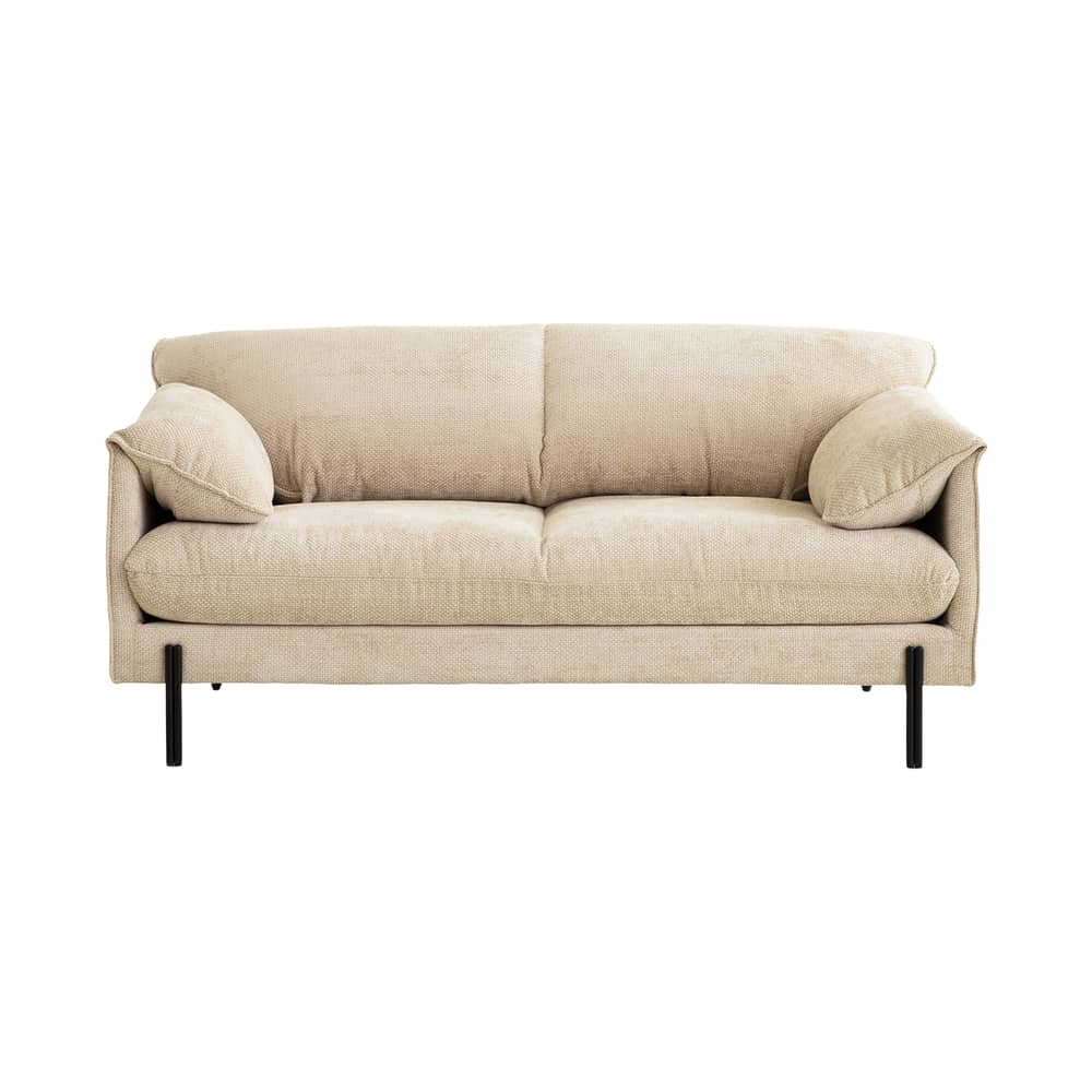 Sofa 2 Sitzer Camilla textil beige / L 167,5 cm - NV GALLERY - Antik-Beige - Eisen, Gewebe, High Density-Schaum
