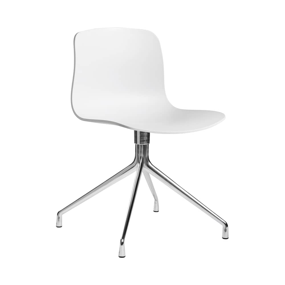 Chaise pivotante About a chair plastique blanc - Hay - Blanc / Pied alu - Fonte d\'aluminium, Polypropylène
