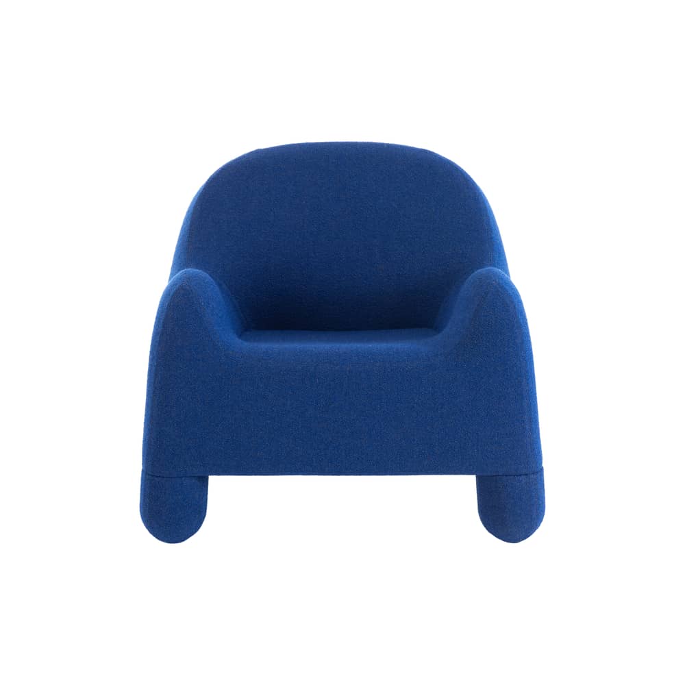 Gepolsterter Sessel Gomma textil blau / Von Schritten, D\'Urbino, Lomazzi, 1970 - Zanotta - Blau - Holz, massive Buche, Polyurethan-Schaum, Spanngurt, elastisch
