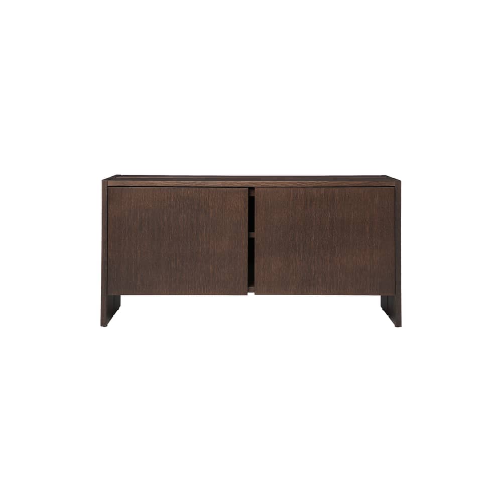 Meuble à chaussures Parcel Low bois marron / L 100 x H 50 x P 30 cm - Ferm Living - Chêne teinté foncé - Placage de chêne