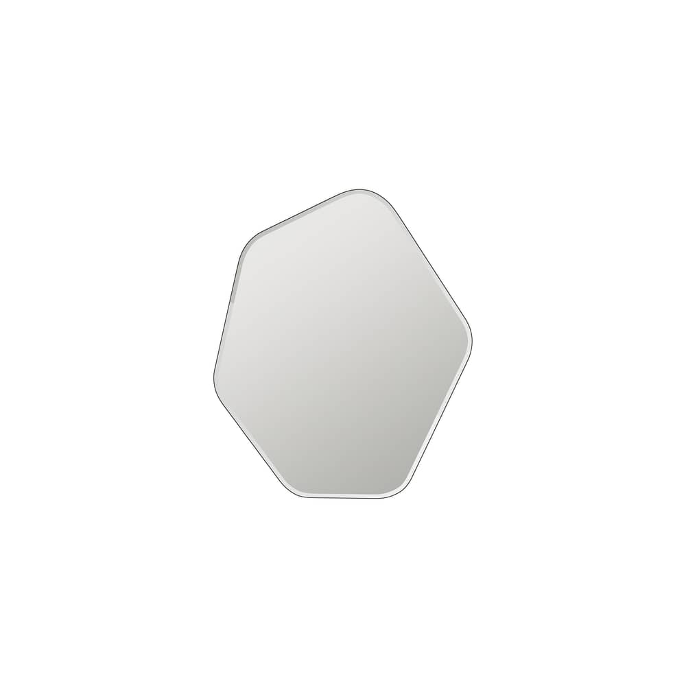 Miroir mural Ruby verre argent / L 50 x H 60 cm - BROSTE COPENHAGEN - H 60 cm / Tranche noire - MDF laqué, Verre
