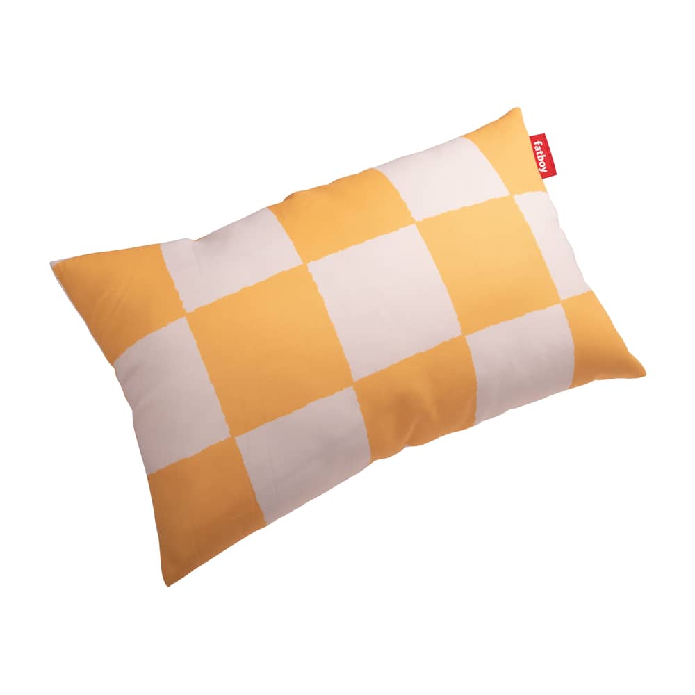 King OUTDOOR Outdoor cushion textile yellow / 66 x 40 cm - Fatboy - Checkmat / Yellow - Dacron® fibre, Polyester fabric