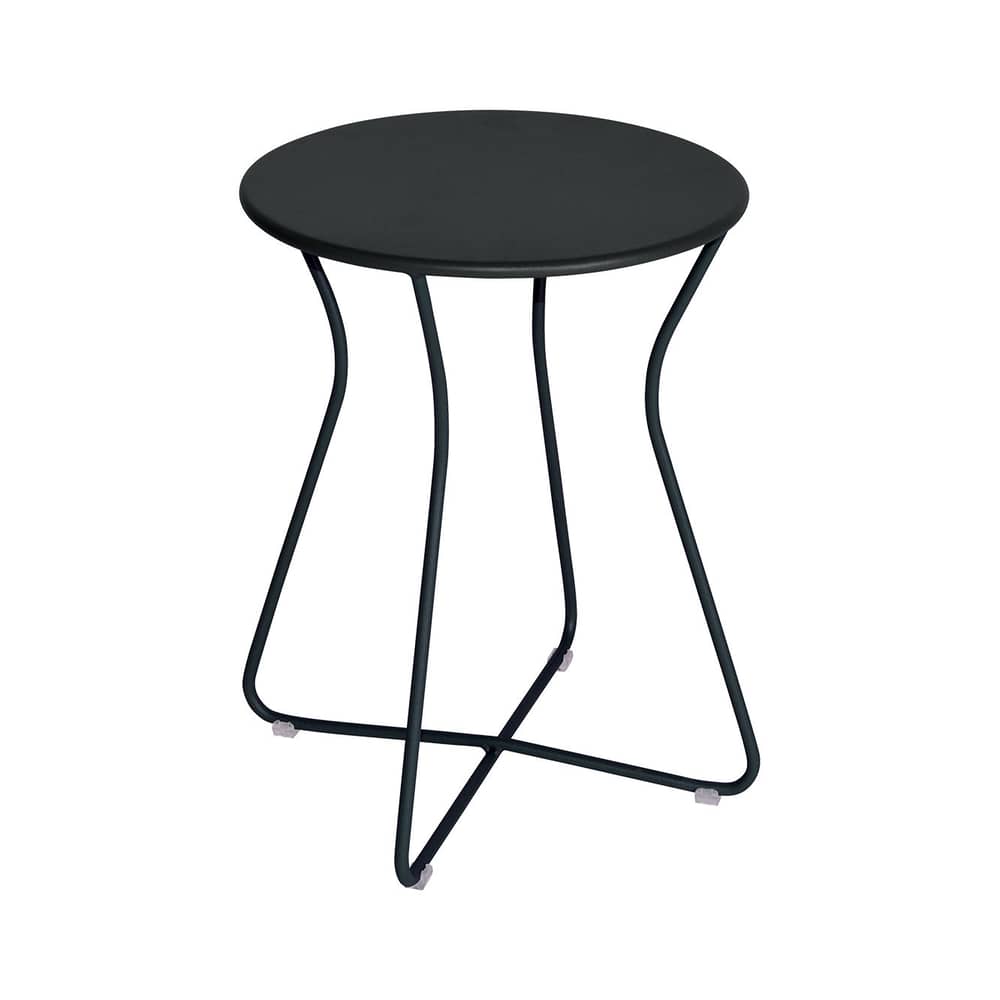 Cocotte Stool metal grey black / End table - H 45 cm / Metal - Fermob - Anthracite - Steel