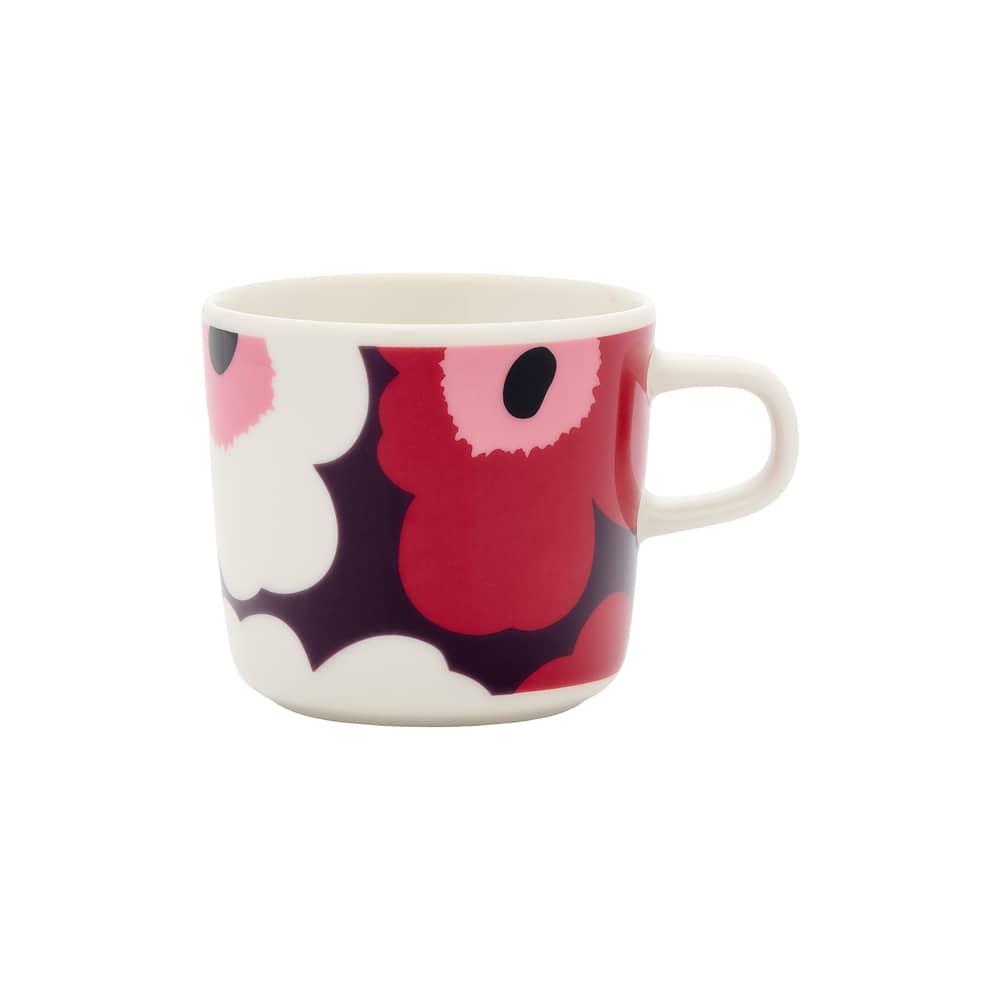 Tasse Unikko céramique violet / 20 cl - Marimekko - Unikko / Prune, rouge & rose - Grès