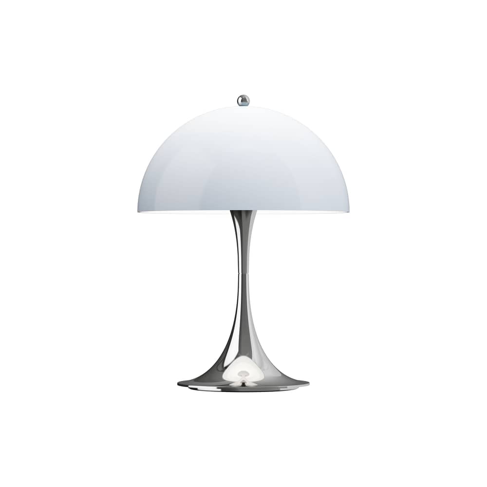 Panthella 250 Wireless rechargeable lamp plastic material grey / LED - Ø 25 cm - Louis Poulsen - Opaline blue-grey / Chromed blue Base, legs - Opal acrylique