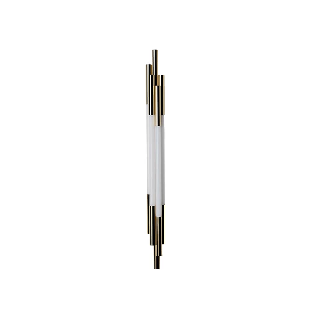 Applique ORG Small verre blanc / LED - L 105 cm - DCW éditions - Laiton & blanc - Aluminium anodisé, Verre opalin
