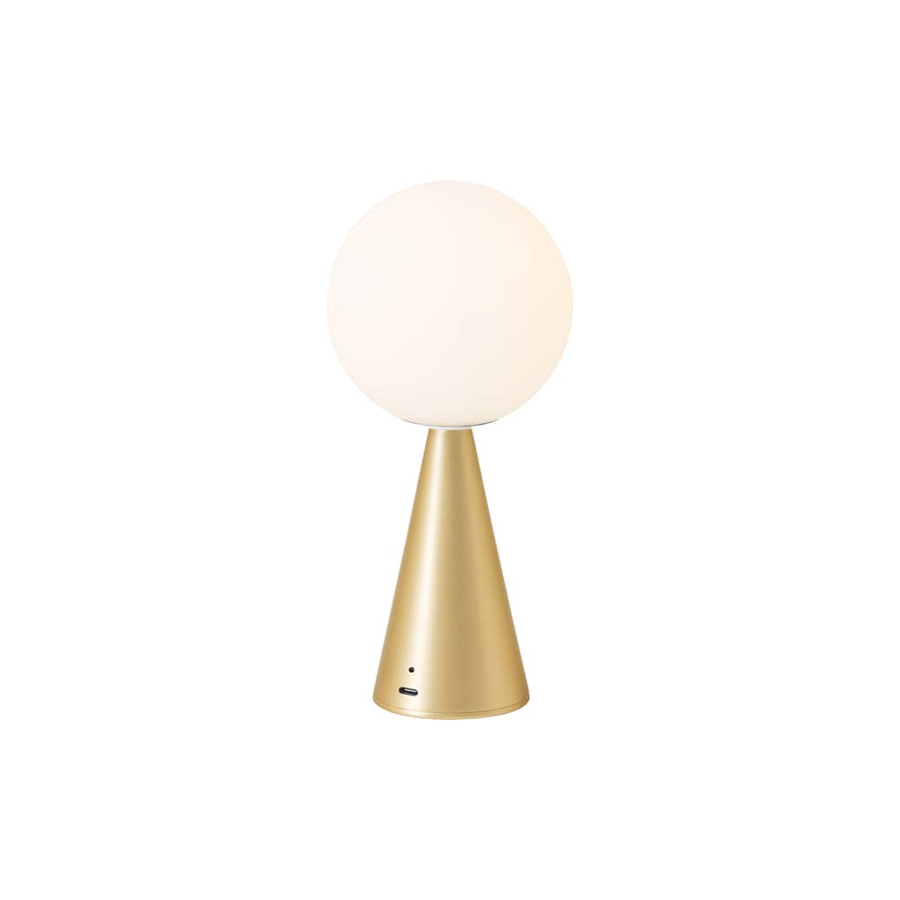 Lampe sans fil rechargeable Bilia Mini LED / H 26 cm - Gio Ponti, 1932 - Fontana Arte - Laiton - Métal, Verre soufflé