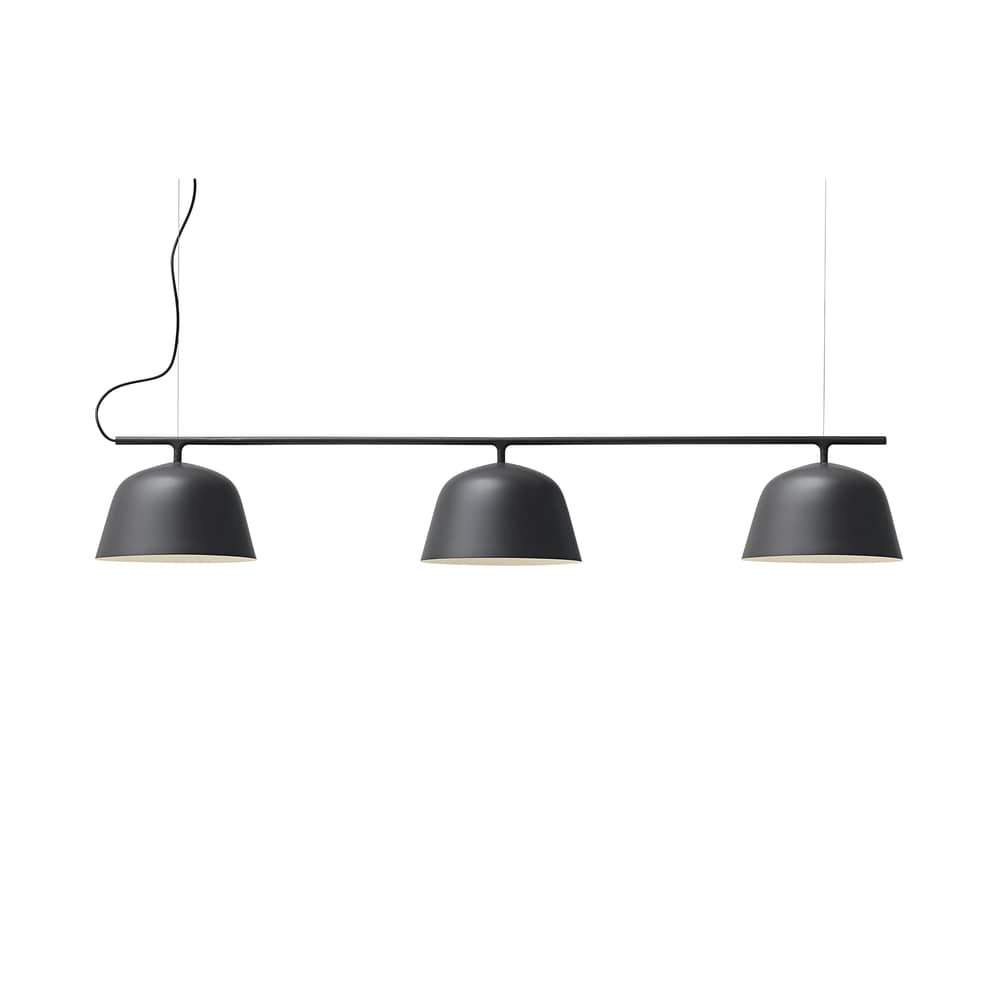 Suspension Ambit Rail métal noir / L 126 cm - Muuto - Noir - Aluminium