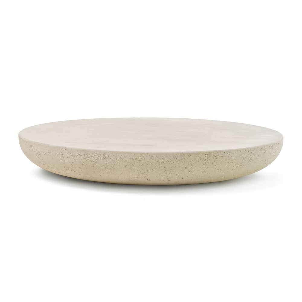Table basse Olo Concrete / Ø 100 x H 15 cm - Béton ciré - Mogg - Ivoire - Béton ciré