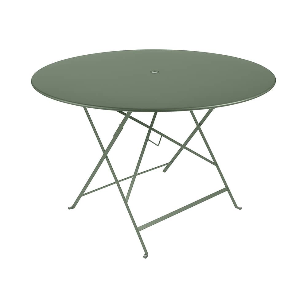 Klapptisch Bistro metall grün / Ø 117 cm - mit Sonnenschirmloch - Fermob - Kaktus - bemalter Stahl