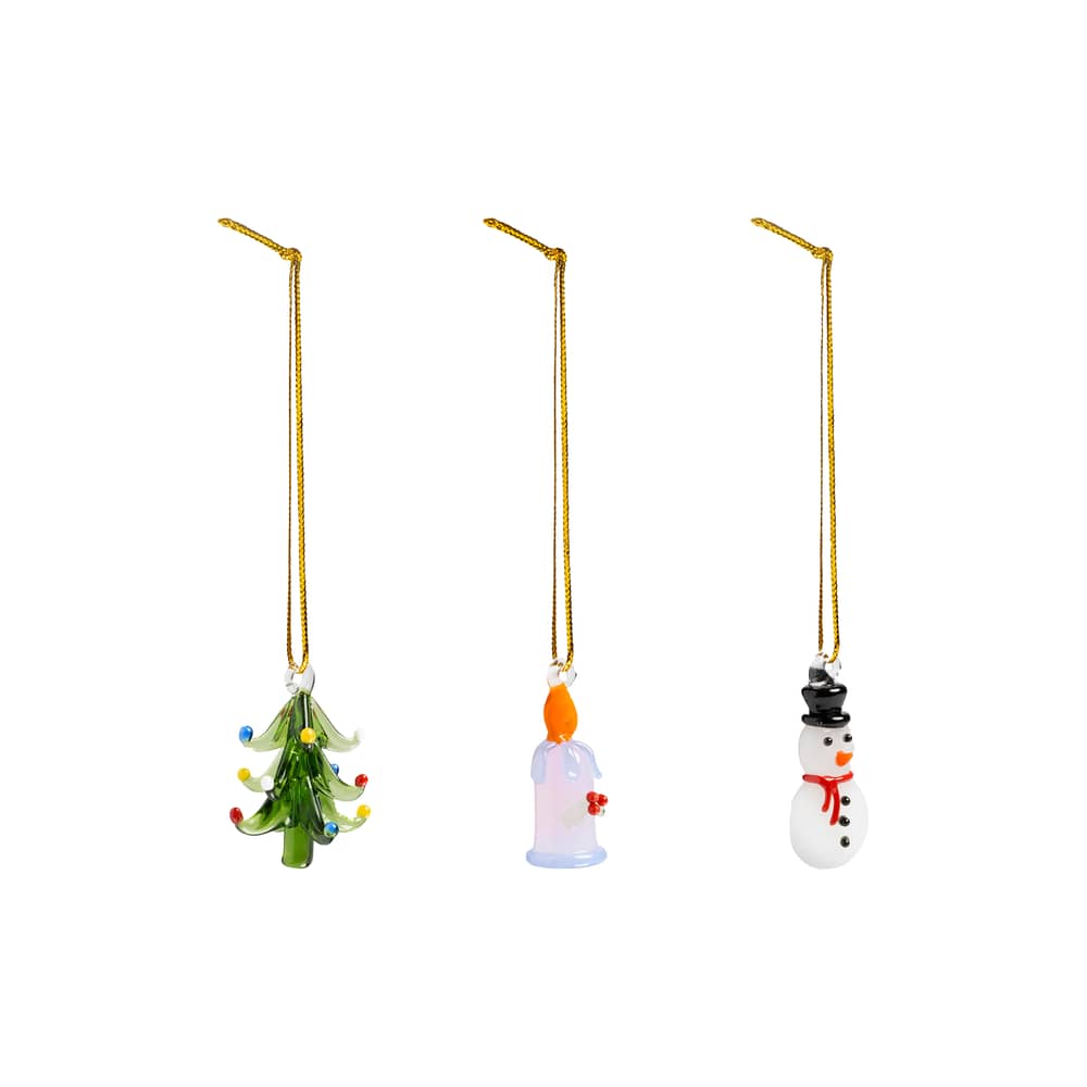 Set de 3 boules de Noël Merry #2 verre / Soufflé bouche - & klevering - Merry #2 - Verre borosilicaté