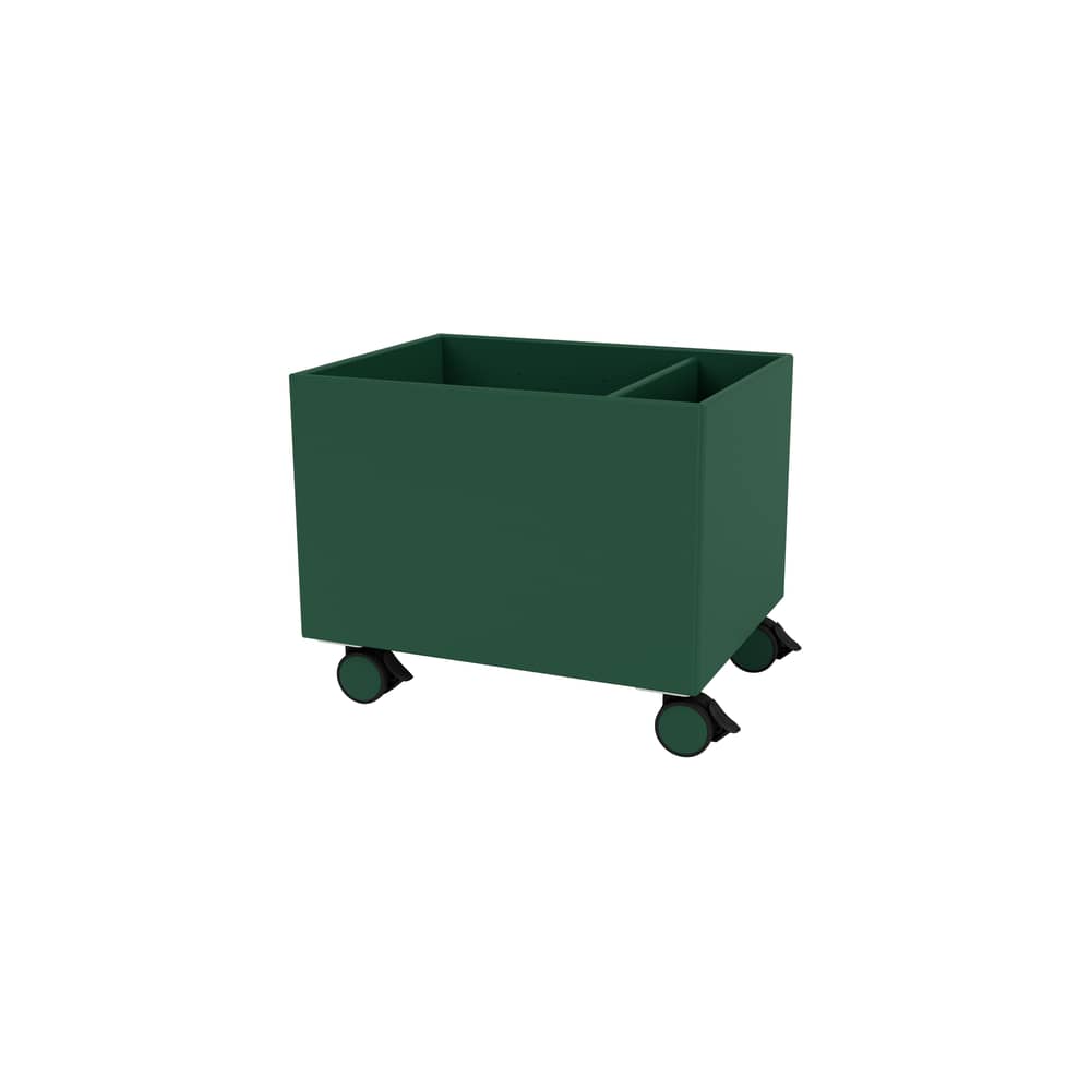 Coffre à roulettes Colour Box II bois vert / 46.8 x 35,4 x H 37.8 cm - MONTANA - Pine 136 - MDF laqué