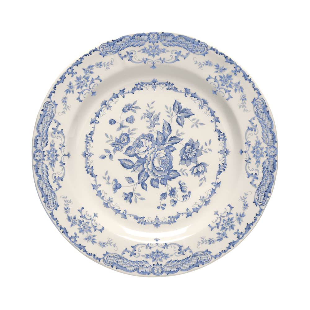 Dessertteller Rose keramik weiß blau / Ø 20,7 cm - Bitossi Home - Blau - Keramischer Eisenstein