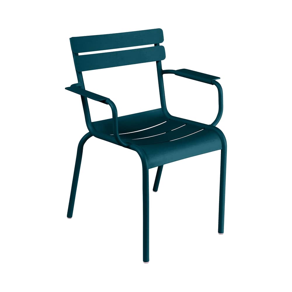 Fauteuil empilable Luxembourg Bridge métal bleu - Fermob - Bleu Acapulco - Aluminium laqué