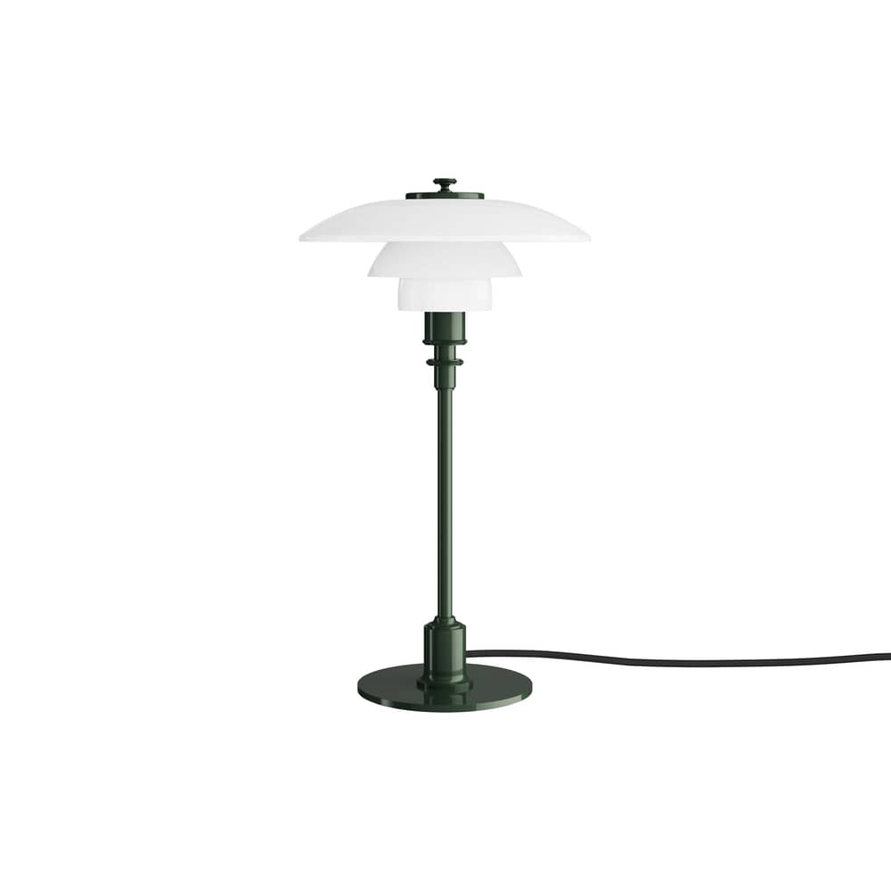 Lampe de table PH 2/1 vert / Réédition 1927 - Louis Poulsen - Vert brillant / Blanc - Aluminium laqué, Verre soufflé bouche