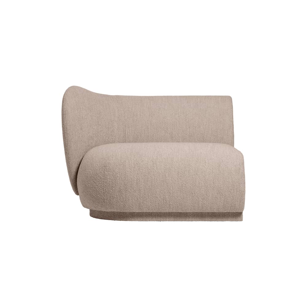 Sofa modulierbar  Rico textil beige / Modul links - UK Version - Ferm Living - Links - Holz, Schaumstoff, Schlingenpol