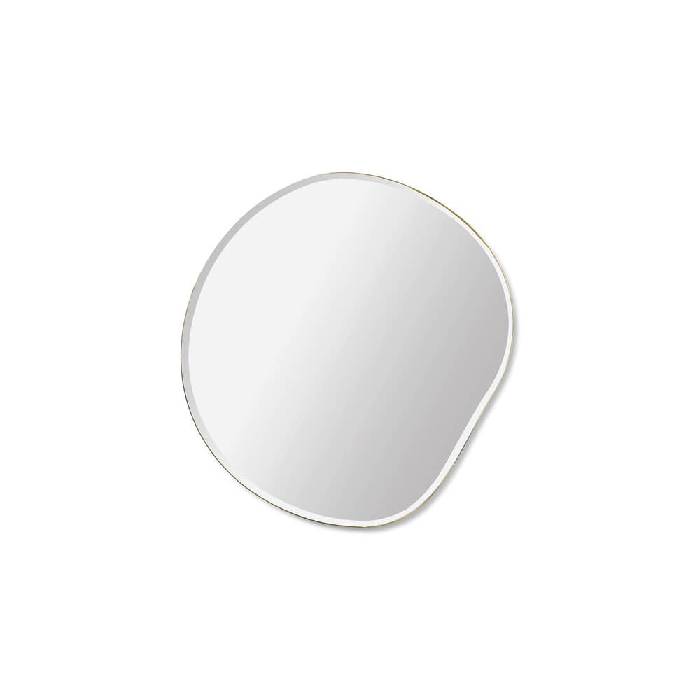 Specchio murale Pond Small oro metallo / 52 x 50 cm - Ferm Living - 52 x 50 cm / Ottone - MDF tinto, Vetro, Zinco placcato ottone