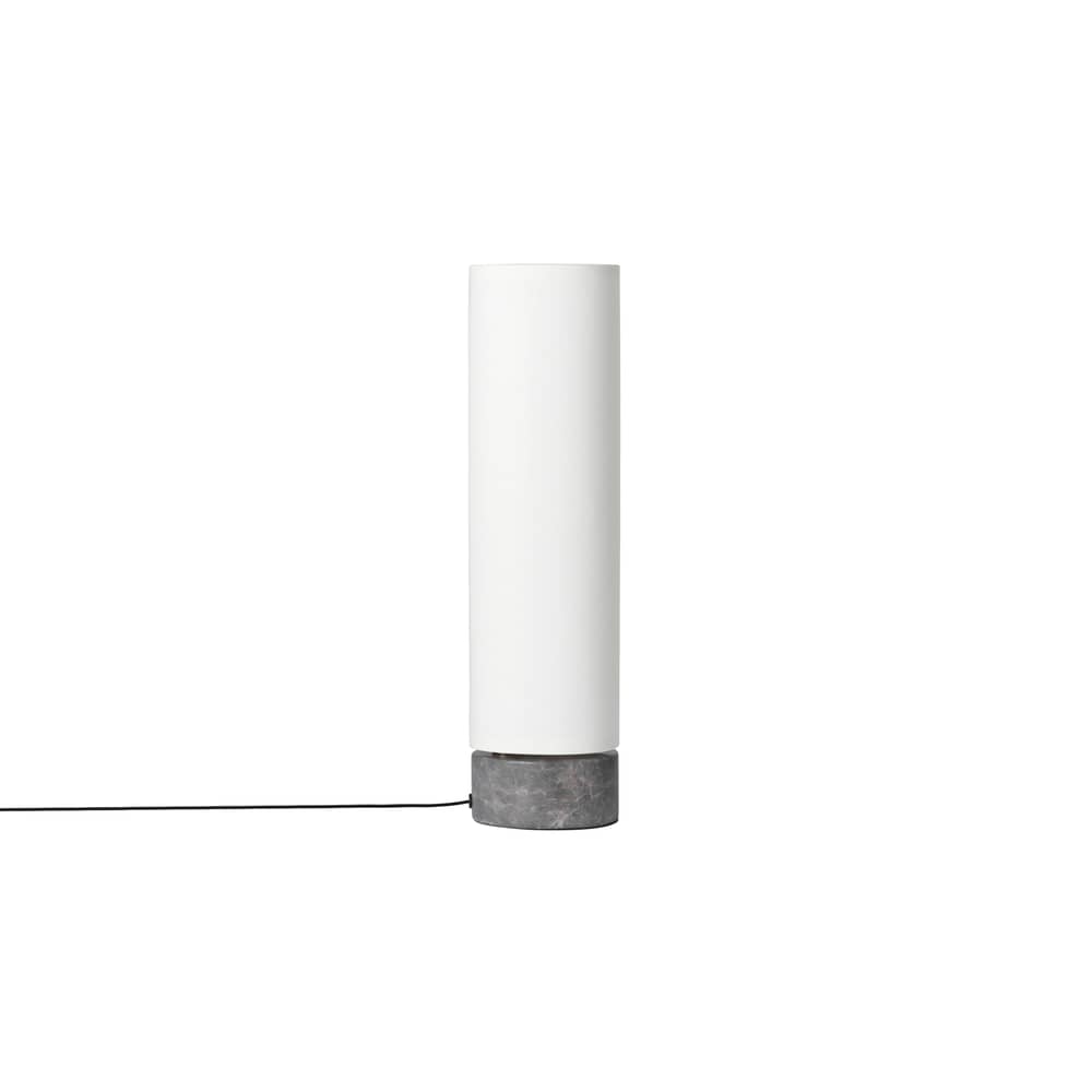The Unbound LED Table lamp textile white / H 45 cm - Fabric & marble / Swivels - Gubi - White linen / Grey marble - Linen, Marble