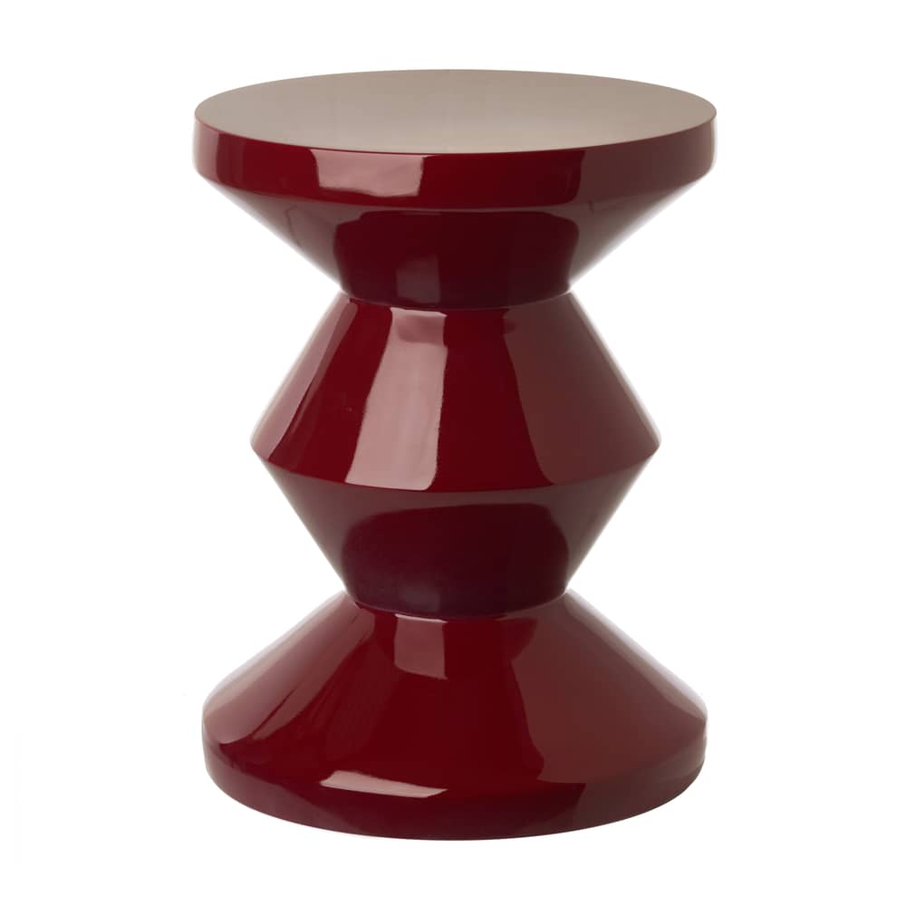 Tavolino basso Zig Zag / Plastica - Pols Potten - Bordò - Poliestere laccato