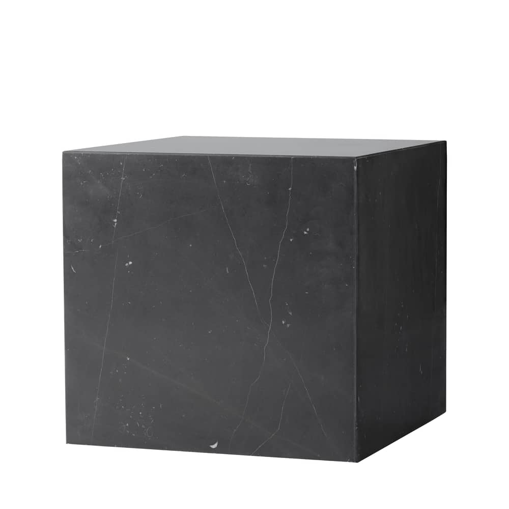 Beistelltisch Plinth Cubic schwarz / Marmor - 40 x 40 x H 40 cm - Audo Copenhagen - Marquina Marmor (schwarz) - Akazienholz, Marmor