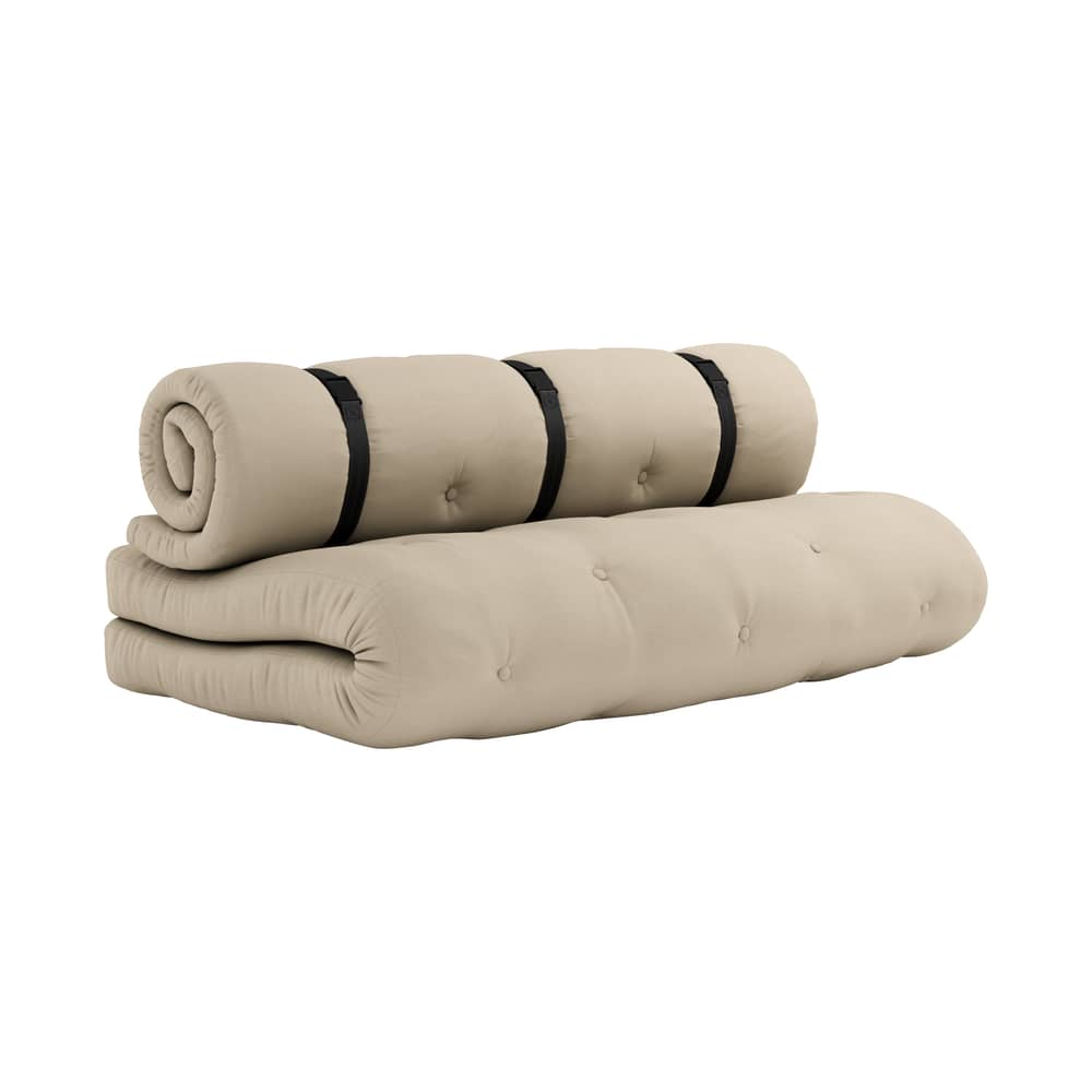 Modulares Gartensofa Buckle Up Outdoor textil beige / B 140 cm - Sonnenliege & Beistellbett - KARUP DESIGN - Beige 402 - Dralon® Stoff, Polyesterfaser, Schaumstoff