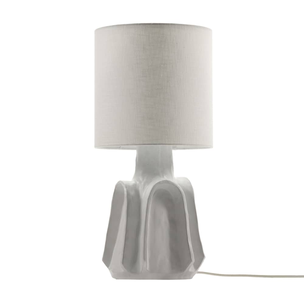 Lampada da tavolo Billy ceramica bianco / H 53 cm - Serax - Bianco - Gres, Tessuto