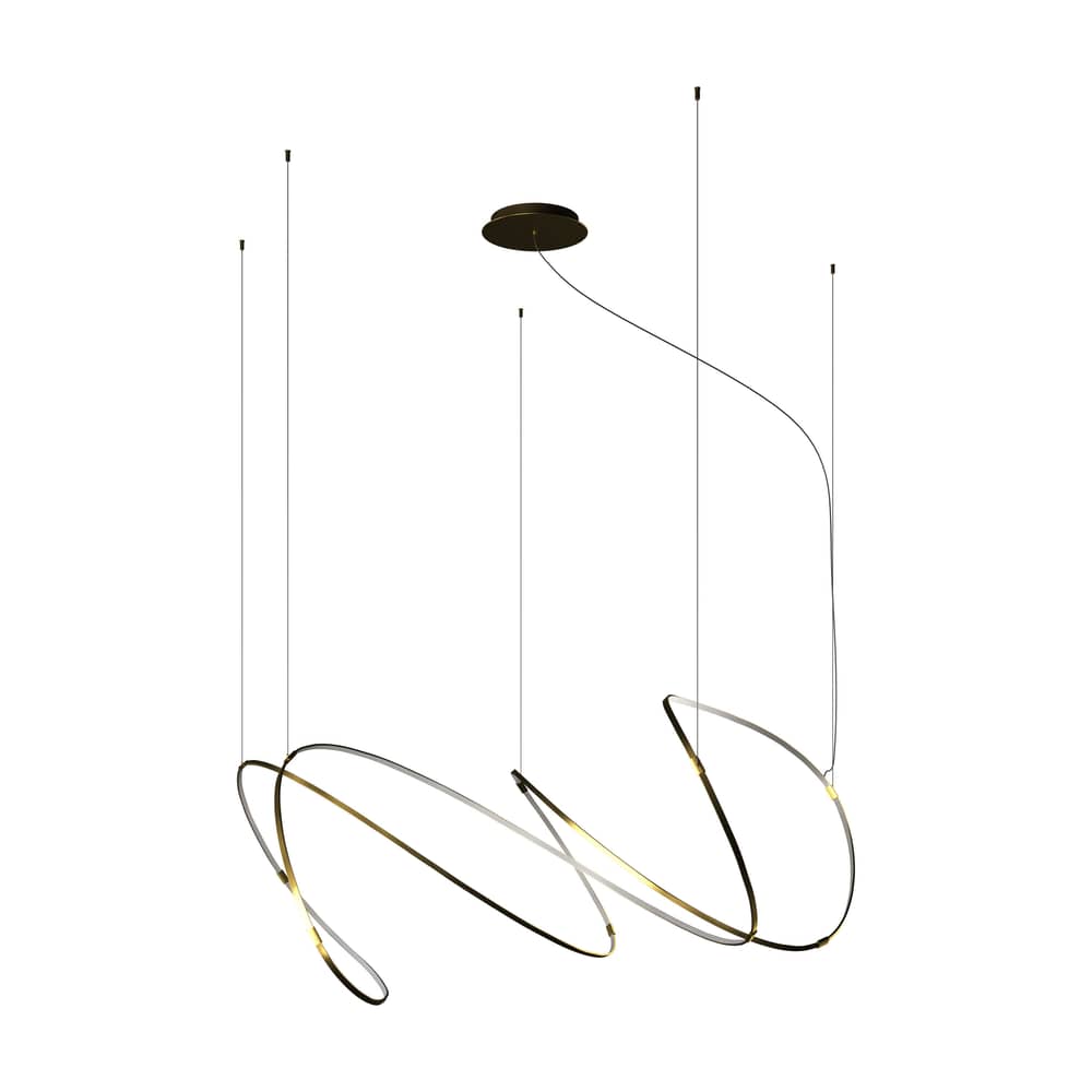 Pendelleuchte Zigouzi LED metall gold / L 180 cm - Dix Heures Dix - Gold - eloxiertes Aluminium, Silikon