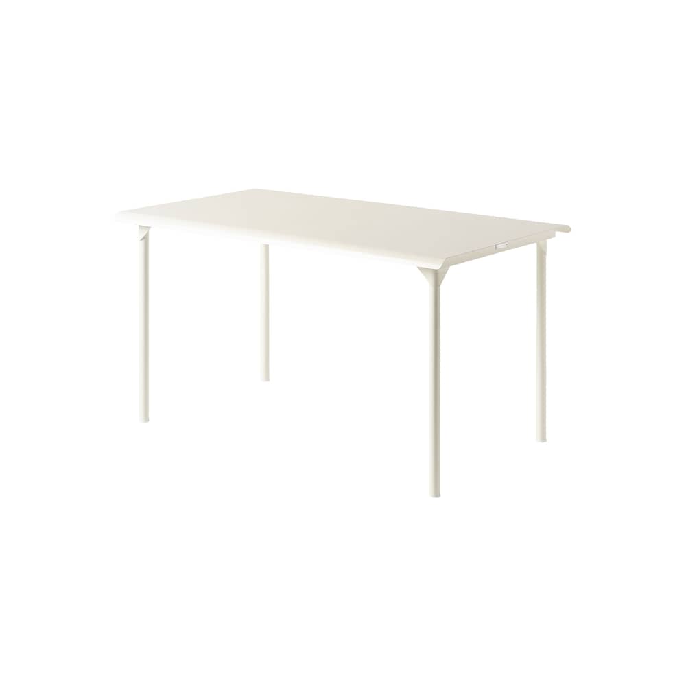 Patio Rectangular table metal white / 140 x 80 cm - Sheet metal - Tolix - Pearly white - Stainless steel