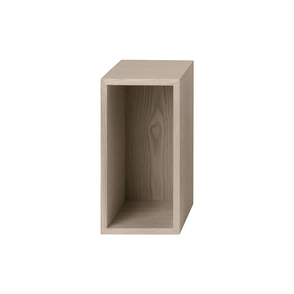Scaffale Stacked legno naturale / Small rettangolare 43x21 cm / Con fondo - Muuto - Rovere - MDF impiallacciato rovere