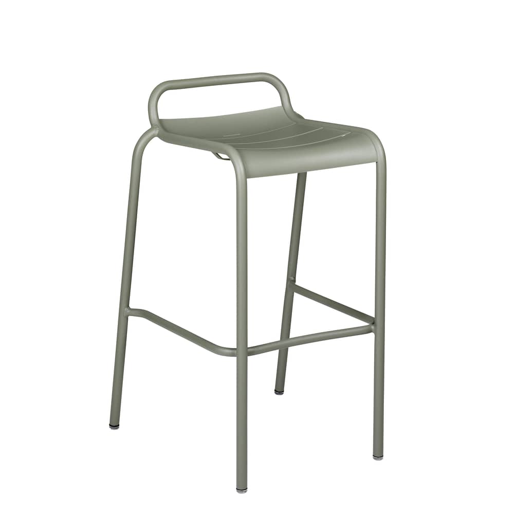 Tabouret de bar Luxembourg métal vert / Aluminium - H 78 cm / Seconde vie - Fermob - Cactus - Aluminium peint