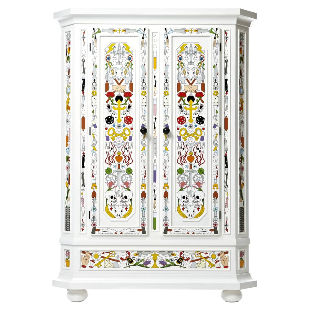 Armoire Altdeutsche bois blanc multicolore / Peint à la main - Moooi - Armoire - Blanc & multicolore - Pin massif