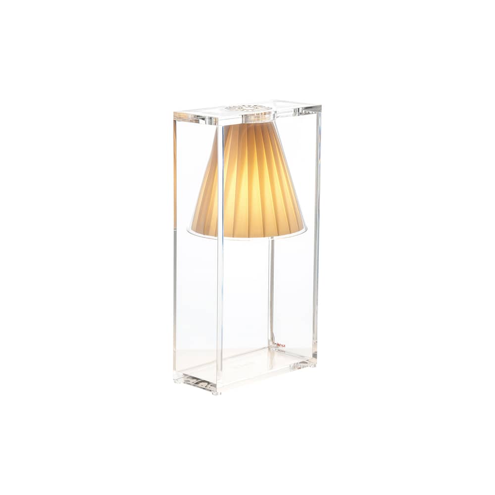 Lampe de table Light-Air plastique tissu beige - Kartell - Tissu beige / Cadre cristal - Technopolymère thermoplastique, Tissu