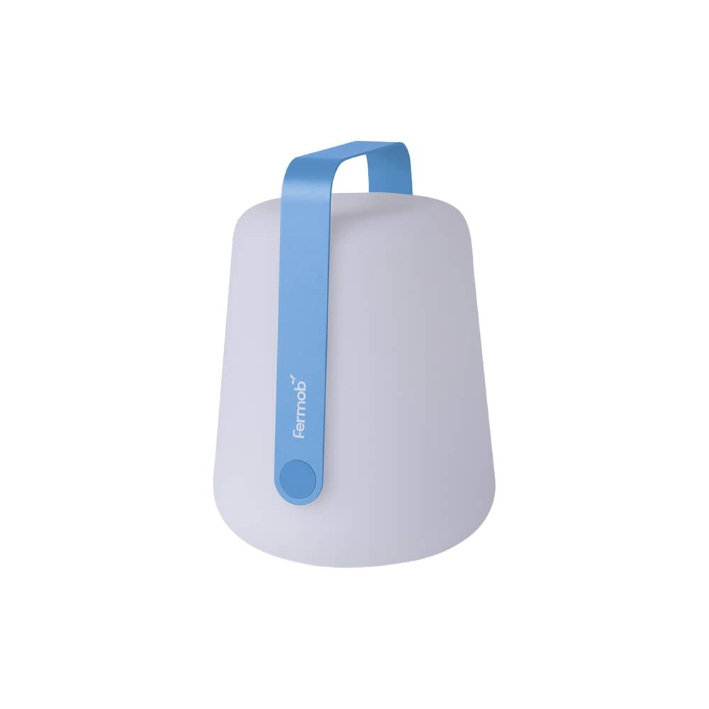 Lampe extérieur sans fil rechargeable Balad 2 métal bleu / H 25 cm - Fermob - Bleu maya - Aluminium, Polyéthylène