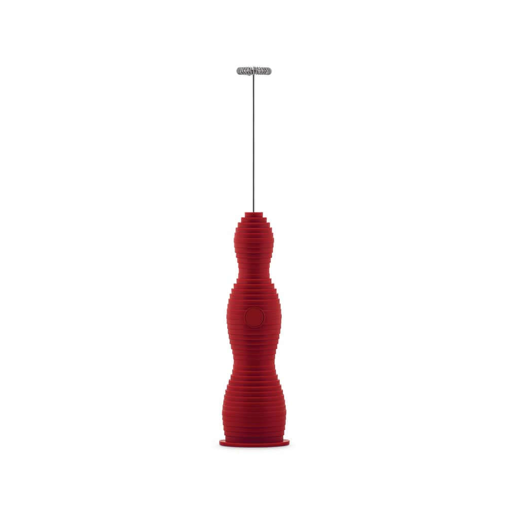 Milchaufschäumer Pulcina plastikmaterial rot / Wiederaufladbar - Alessi - Rot - ABS, rostfreier Stahl