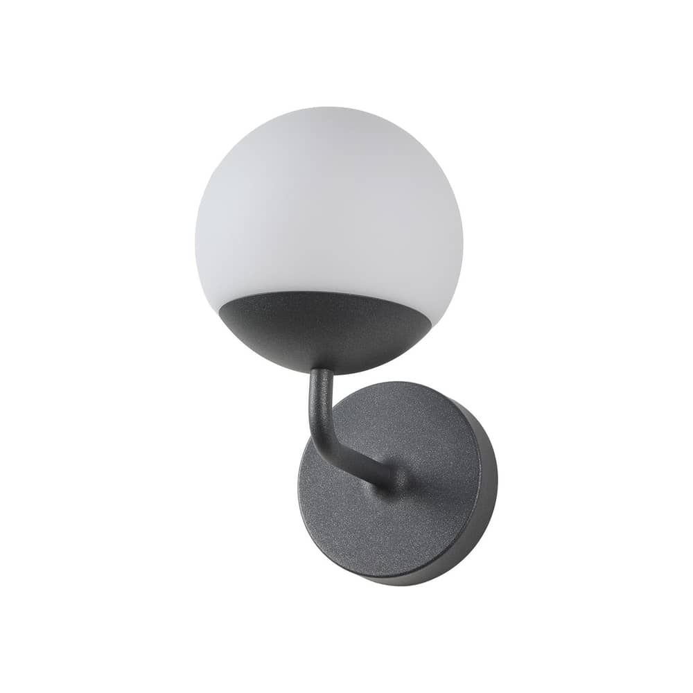 Applique d\'extérieur Mooon! LED / Sphère verre - Ø 15 cm - Bluetooth - Fermob - Carbone - Aluminium, Verre