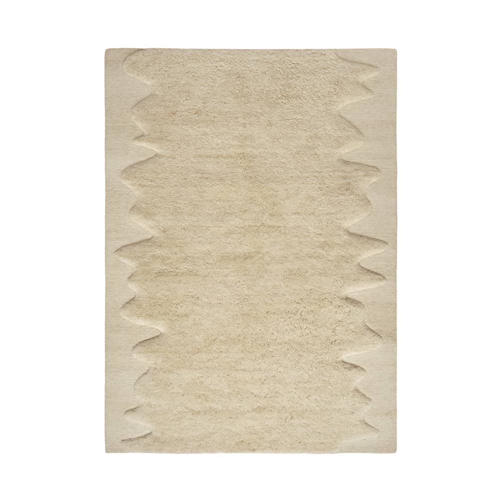 Wobble Rug textile beige / 200 x 300 cm - Tom Dixon - 200 x 300 cm / Natural - New-zealand wool