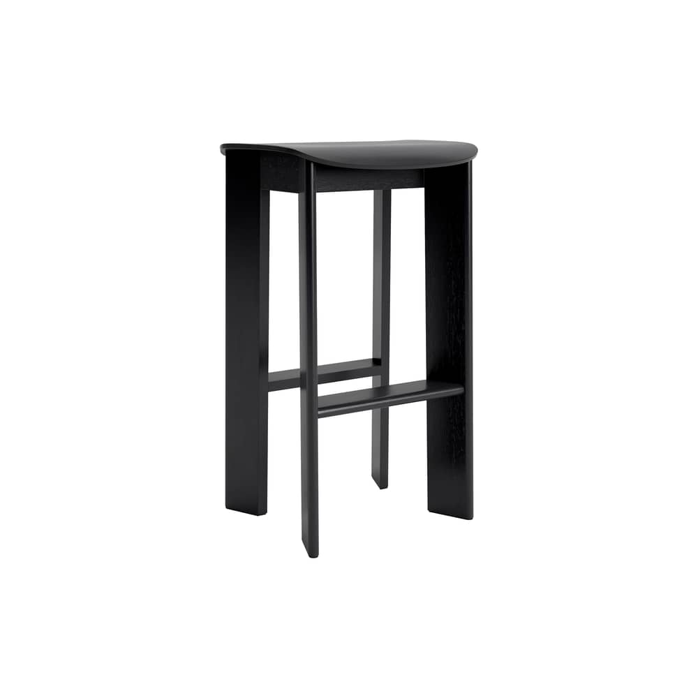 Sgabello alto Chisel 30 High legno nero / H 75 cm - Hay - Nero - Impiallacciatura rovere laccato