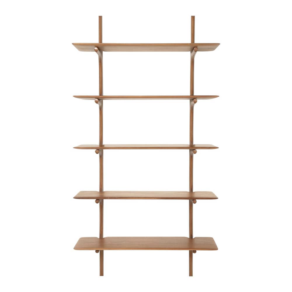PI Shelf natural wood / 5 shelves - Solid mahogany / L 100 x H 196 cm - Ethnicraft - Mahogany - Solid mahogany