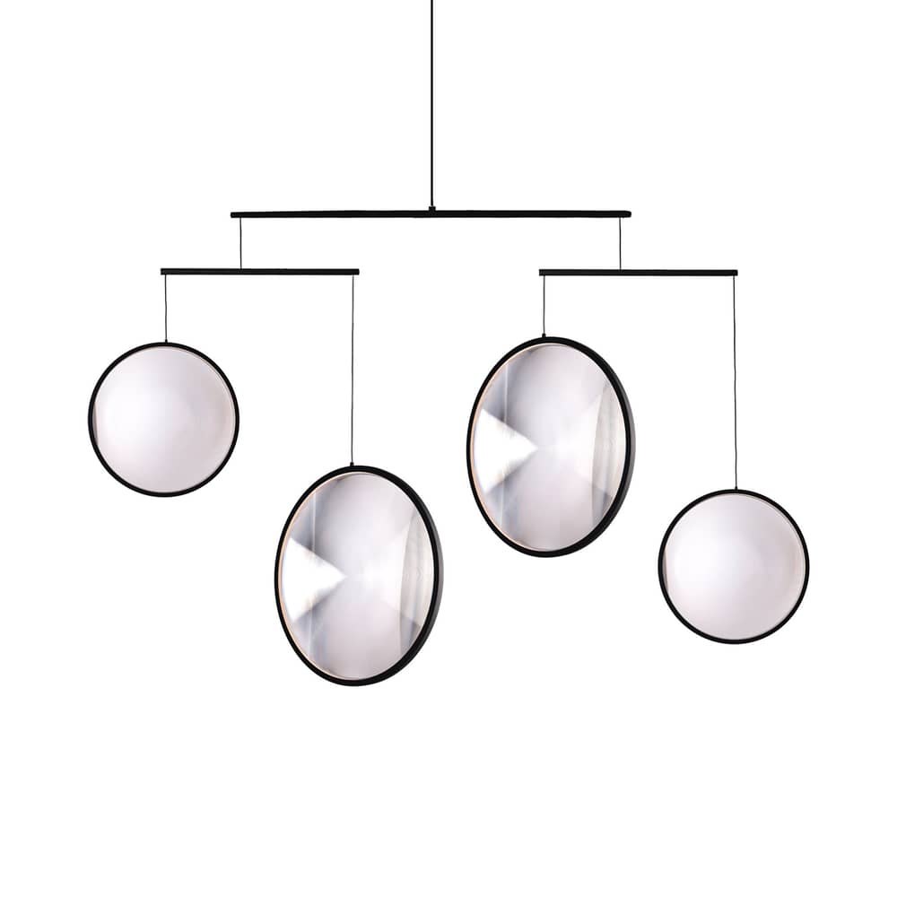 Suspension Focus X4 noir / LED - L 131 x H 72,3 cm - DCW éditions - Noir - Aluminium, PMMA