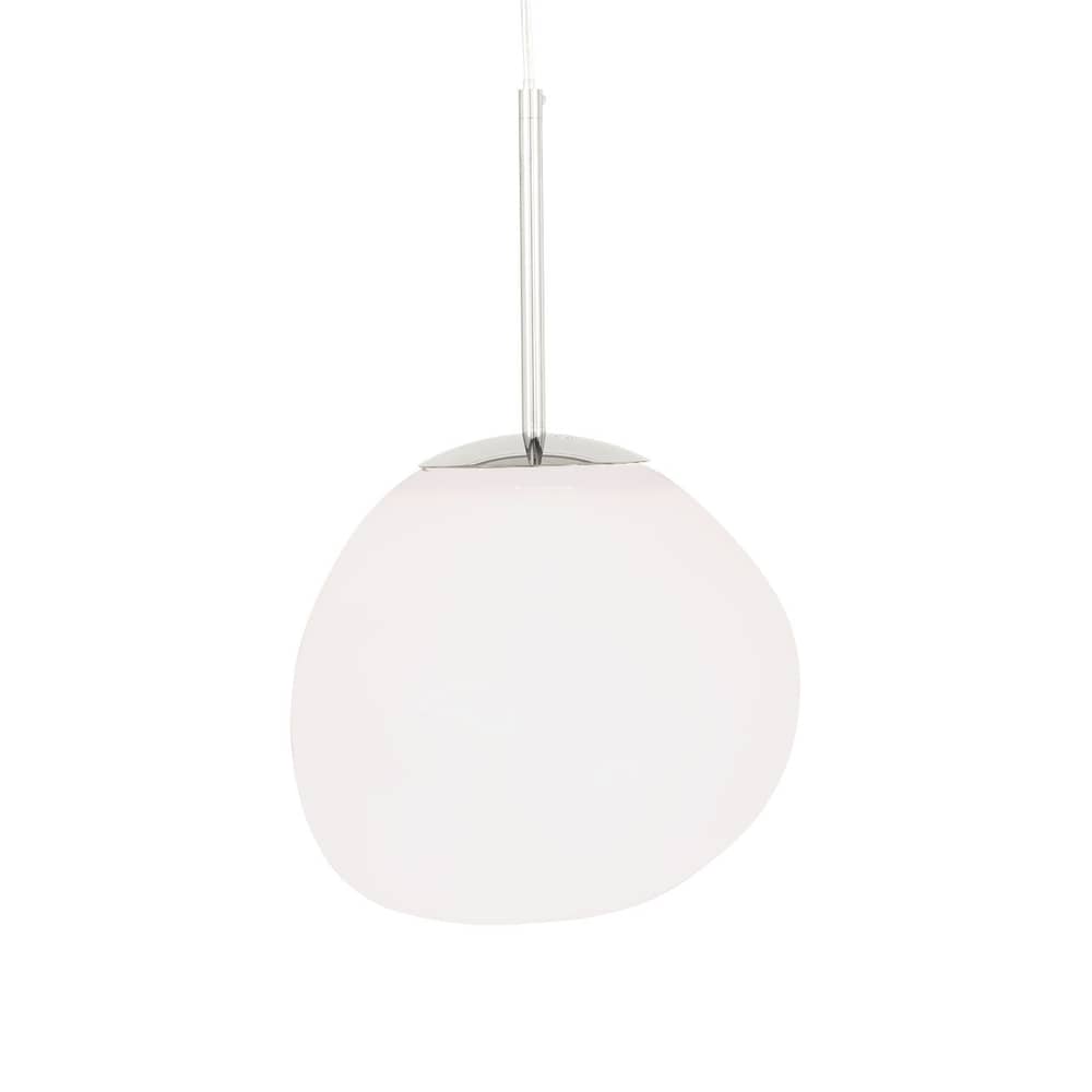 Suspension Melt Mini LED plastique blanc / Ø 28 cm - Tom Dixon - Blanc opalescent / Monture chromée - Polycarbonate soufflé